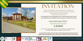 Invitation à l'inauguration du 14 juin 2025 discours sur le parvie de la mairie pour 16heures